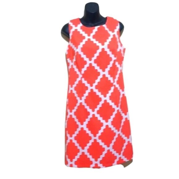 Ronini Orange Geometric Dress Sz 10 - Picture 1 of 8